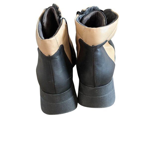 Pitillos Womens Two-Tone Black & Beige Leather Ankle Boots Size 40 Made in Spain - Picture 8 of 8